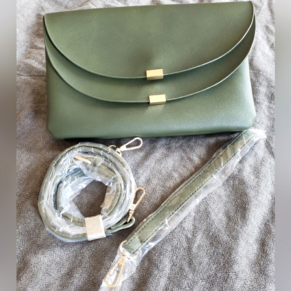 Green clutch/shoulder bag